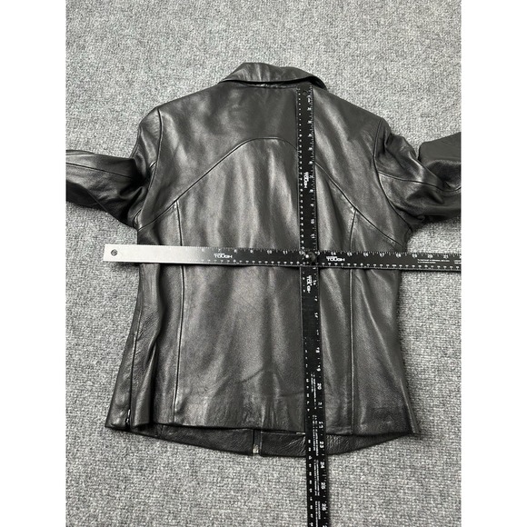 Womens Pelle Studio Wilsons Black Leather Zip Jacket Leopard Lined, Size S - Picture 9 of 10